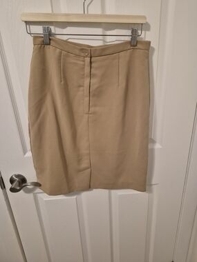 Women's Beige Tailored Pencil Skirt